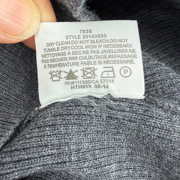 Tory Burch Gray‎ Ribbed Merino WOOL Blend Turtleneck Sweater Women's Size M - Picture 5 of 8